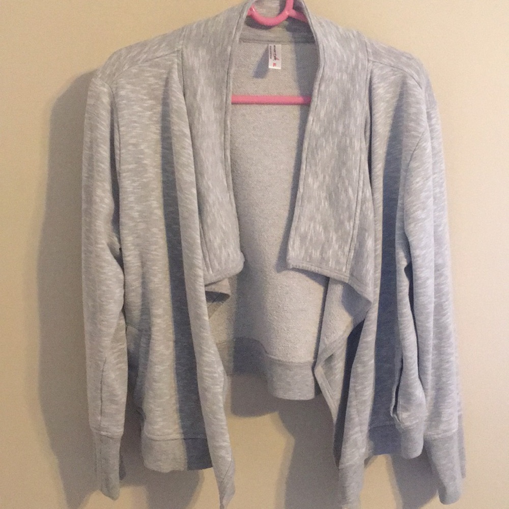 Exertek grey heather cardigan with POCKETS!